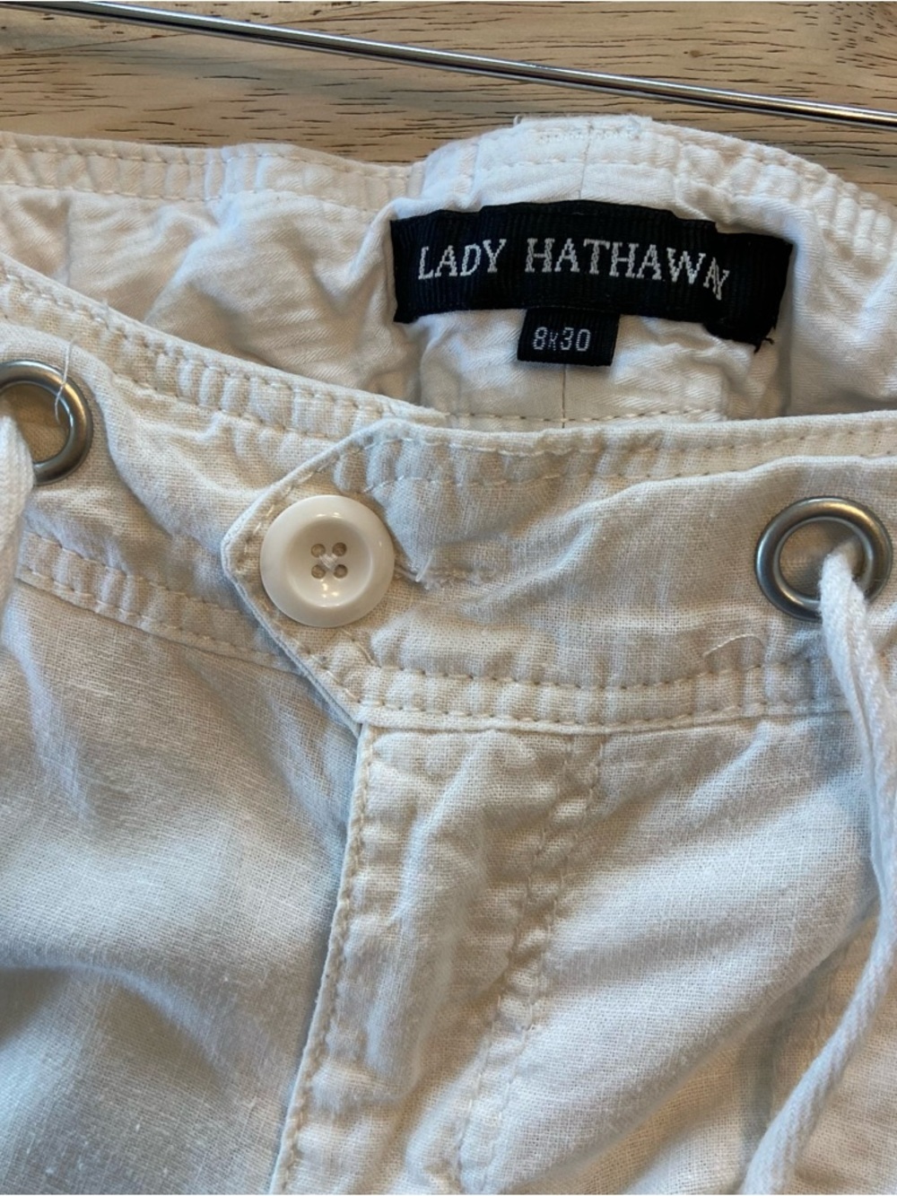 Lady Hathaway White Line Straight Leg Cargo Pants Women’s Size 8/30 - Picture 5 of 6